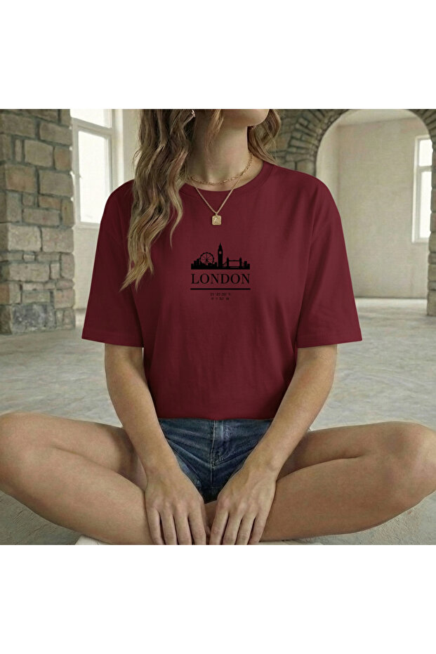 Women's London Printed Crew Neck Tshirt