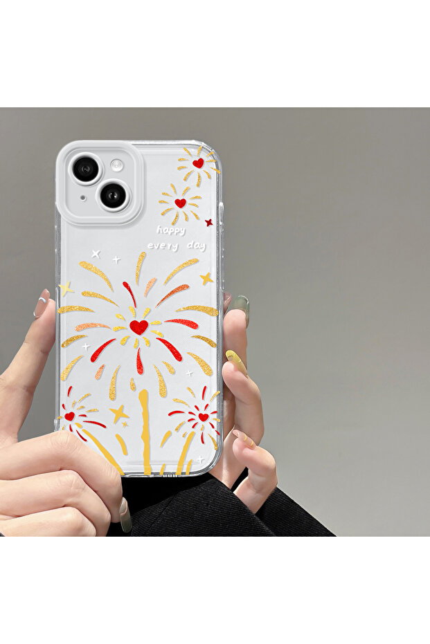 حافظة متوافقة مع هاتف iPhone 14 Plus، حماية للكاميرا، غطاء من السيليكون الشفاف فائق النحافة، نمط برميل - 2