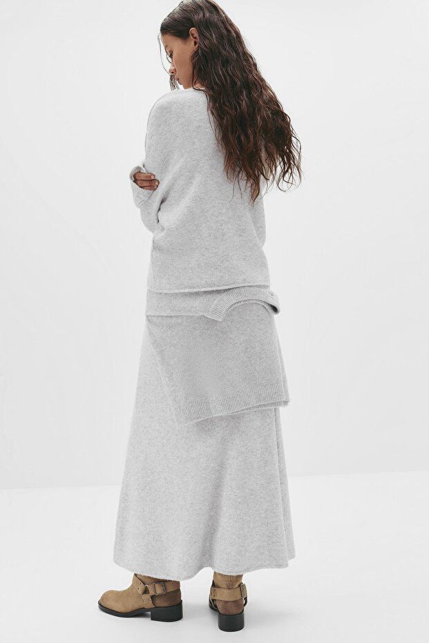 Yumuşak triko midi etek - 3