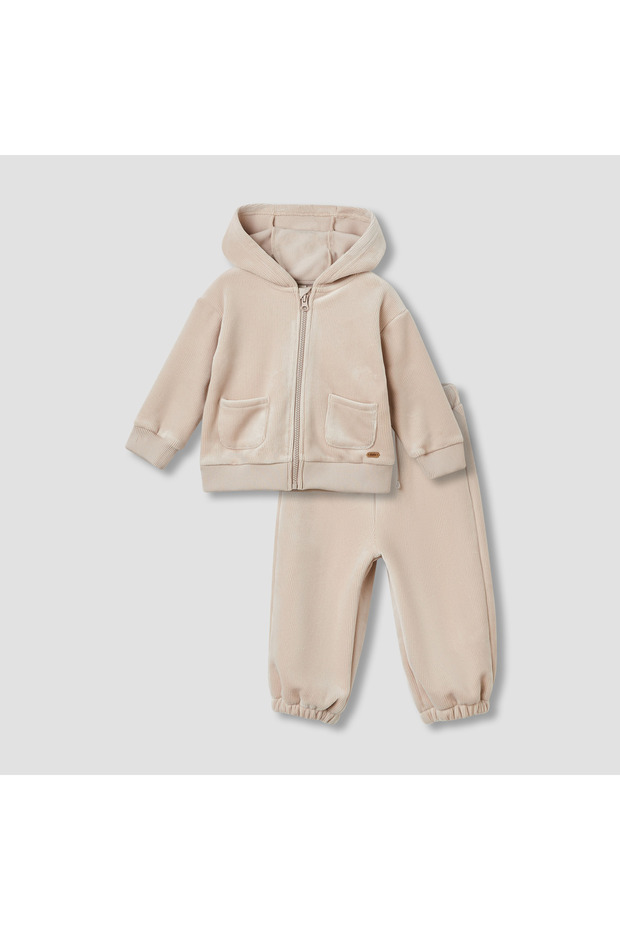 Ribbed Zip Through Hoodie and Joggers Set
