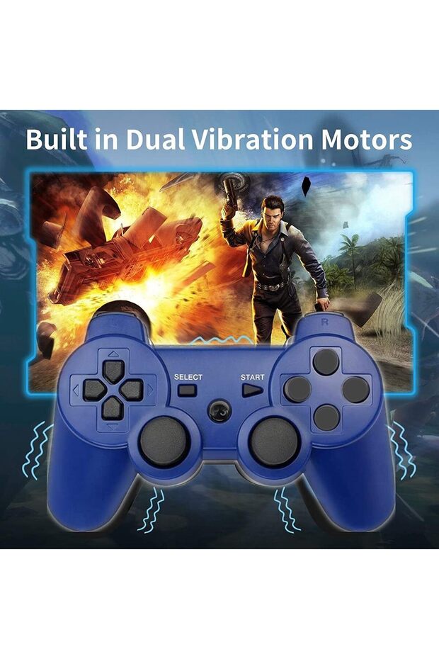 Wireless Controllers Replacement for PS-3 Controller 2 Pack Compatible with Playstation 3 Console - 2