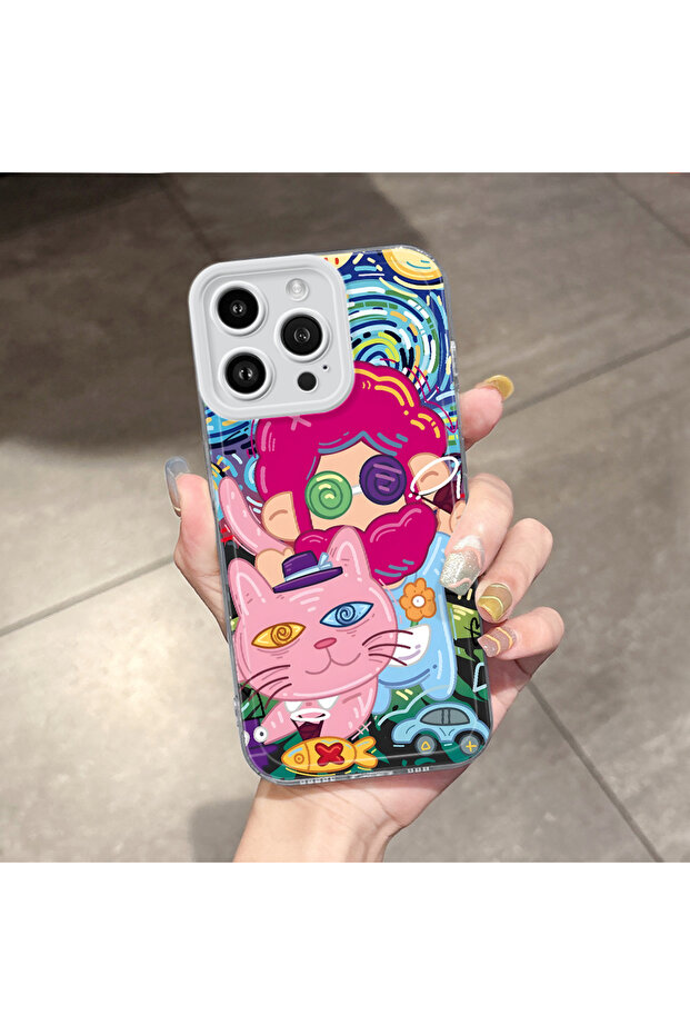 حافظة متوافقة مع هاتف iPhone 14 Pro Max، حماية للكاميرا، غطاء سيليكون شفاف فائق النحافة، نمط إبداعي - 1