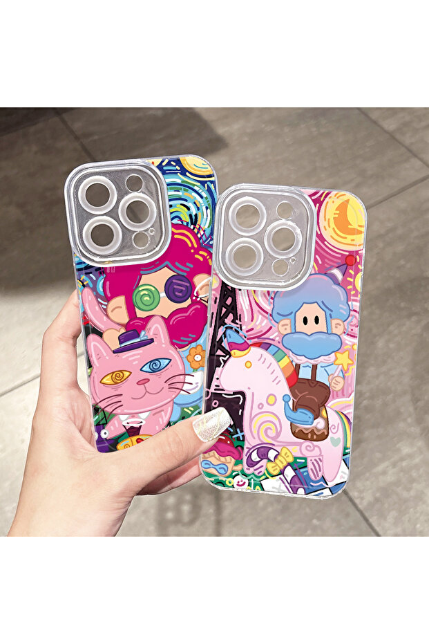 حافظة متوافقة مع هاتف iPhone 14 Plus، حماية للكاميرا، غطاء شفاف من السيليكون فائق النحافة، نمط إبداعي - 7