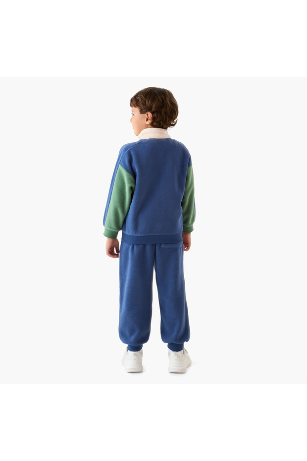 طقم جاكيت وبنطال رياضي بألوان متداخلة - 4