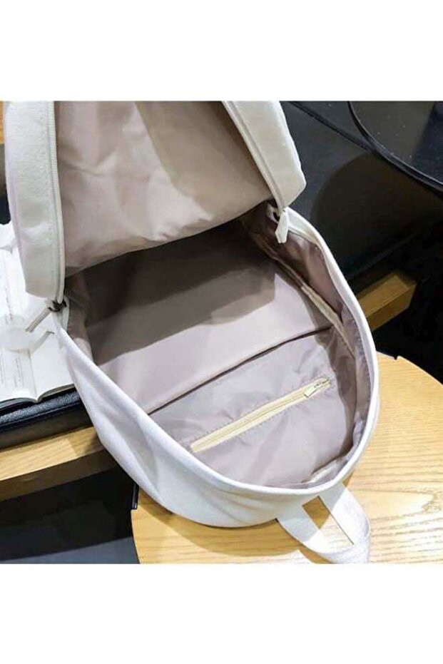 حقيبة ظهر متينة بيضاء، أبعادها 14.9 × 10.6 × 4.7 بوصة - 5