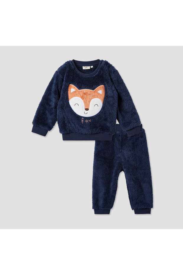 Fox Applique Sweatshirt and Joggers Set