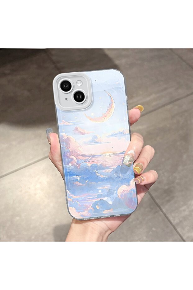 غطاء متوافق مع آيفون 14 بلس مع حماية للكاميرا، غطاء سيليكون شفاف فائق النحافة - 1