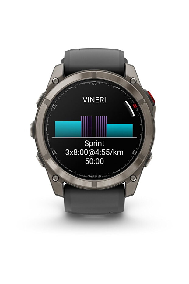 fenix 8 Pro 51 mm, AMOLED, Sapphire, Titanium with Graphite/black silicone band - 7