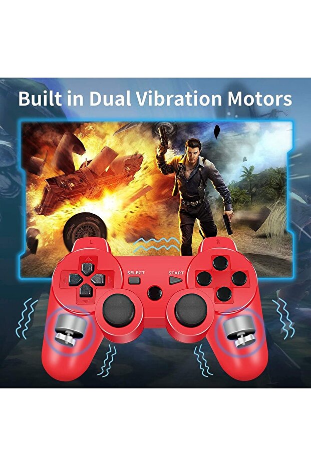 Wireless Controllers Replacement for PS-3 Controller 2 Pack Compatible with Playstation 3 Console - 1
