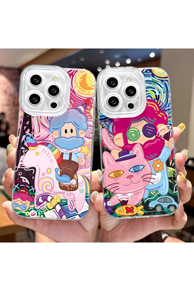 حافظة متوافقة مع هاتف iPhone 14 Plus، حماية للكاميرا، غطاء شفاف من السيليكون فائق النحافة، نمط إبداعي - 8