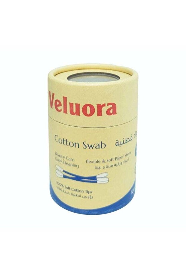 100-Piece Cotton Swabs with Paper Stick – Eco-Friendly Kraft Canister