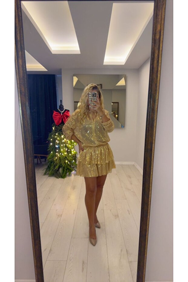 PULLU KATLI MİNİ ETEK - 3