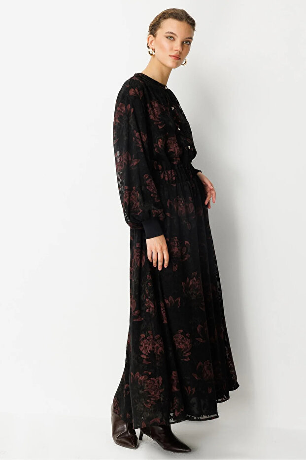 Ghisa Astarlı Şifon Elbise - 6