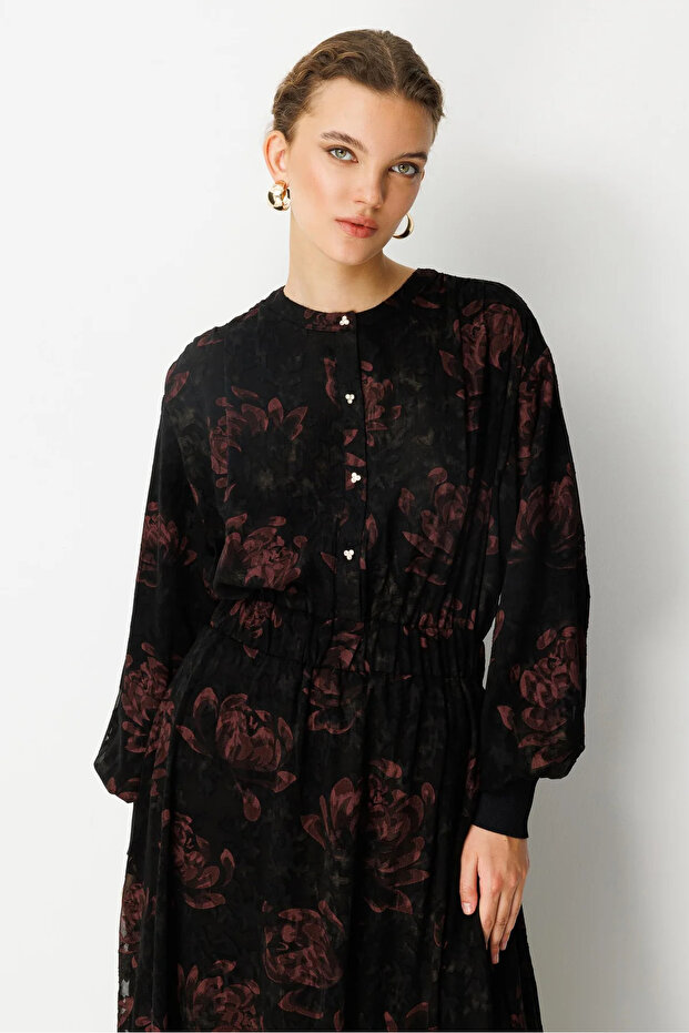 Ghisa Astarlı Şifon Elbise - 7