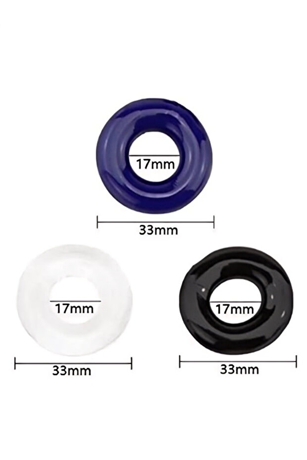 Men’s 3-Color Elastic Ring - Adjustable Rubber Durable Premium Wellness - 2