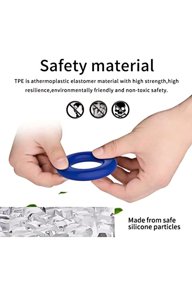 Men’s 3-Color Elastic Ring - Adjustable Rubber Durable Premium Wellness - 5