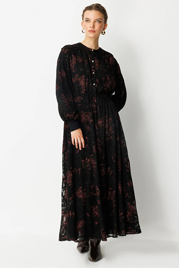 Ghisa Astarlı Şifon Elbise - 2