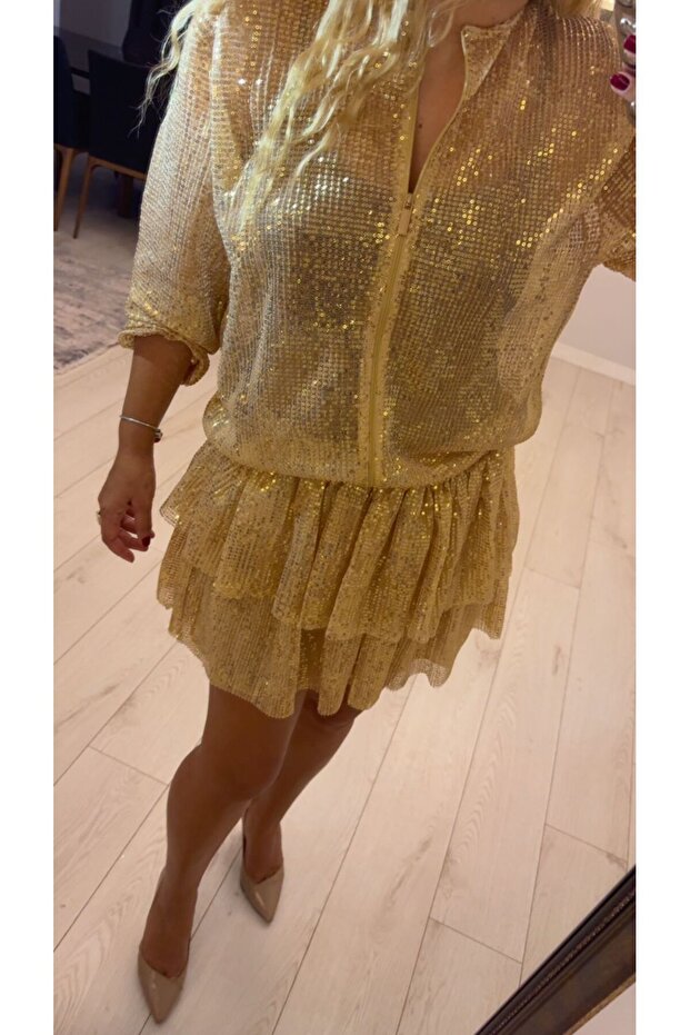 PULLU KATLI MİNİ ETEK - 4