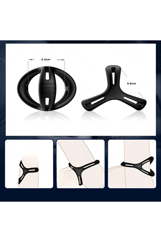 Men’s Durable Silicone Ring - Constricting Elastic Material Secure Grip - 3