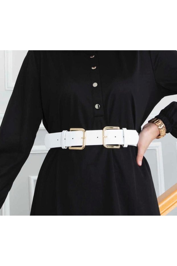 Gold Double Buckle Belt Women's Belt Dress Belt