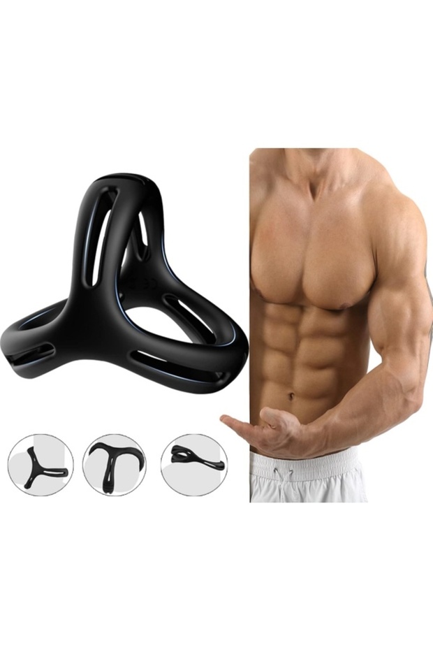 Men’s Durable Silicone Ring - Constricting Elastic Material Secure Grip - 2