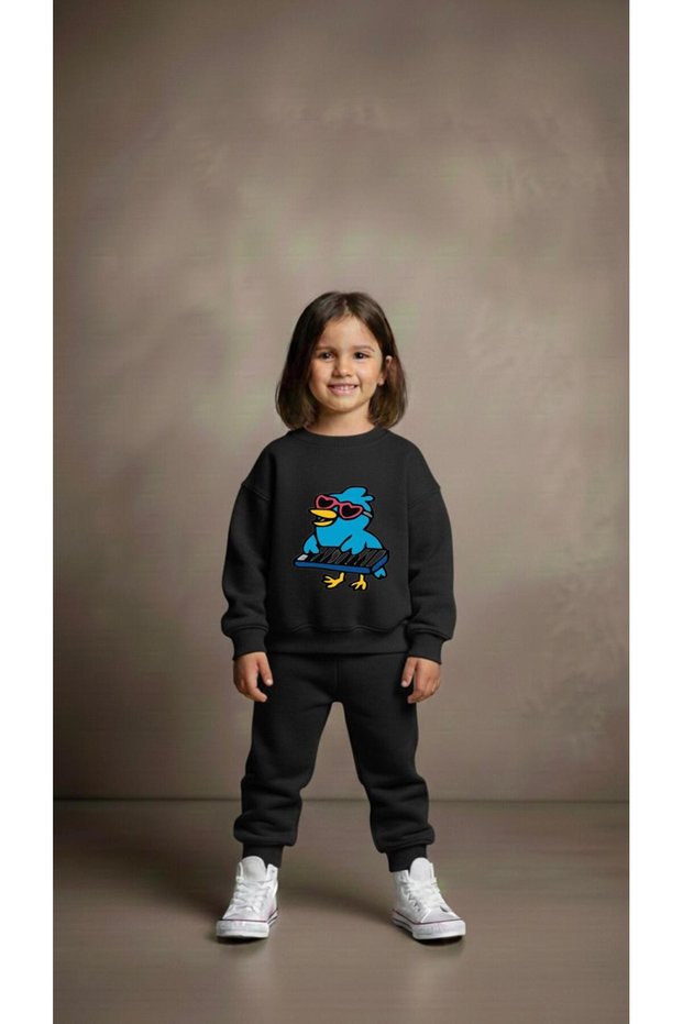 Team Sweatshirt Pi̇yani̇st Kuş Ba Printed Iz Boy's Crew Neck3 4-5-6-7-8-9-10-11-12Years