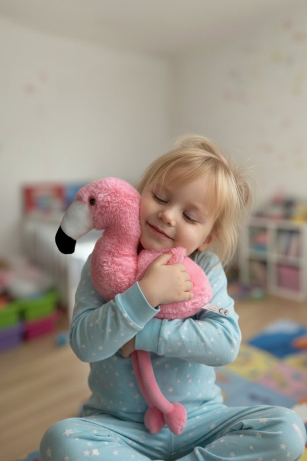Cute Plush Flamingo Plush Toy - Soft Sleeping Companion - Children's Room Decoration 22 cm