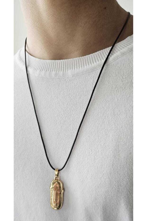 Stainless Steel Unisex Mask Medallion Necklace No-3-Gold