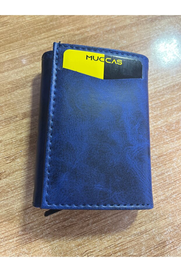 Leather Card Holder Wallet with Rfid Protection Mechanism - Automatic Card Ejector Wallet Aesthetic