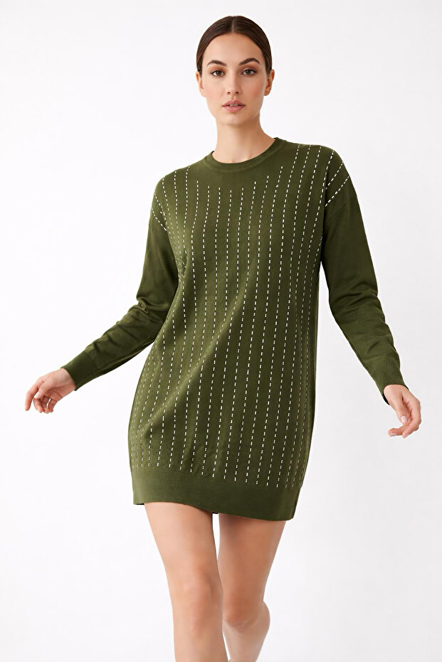 Women's Plain Stone Tunic Khaki - 3