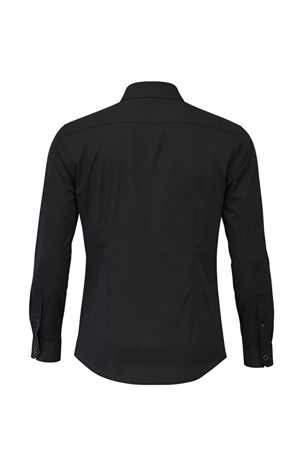 Men's Cotton Satin Shirt Regular Fit, Classic Collar, Plain Model - 3