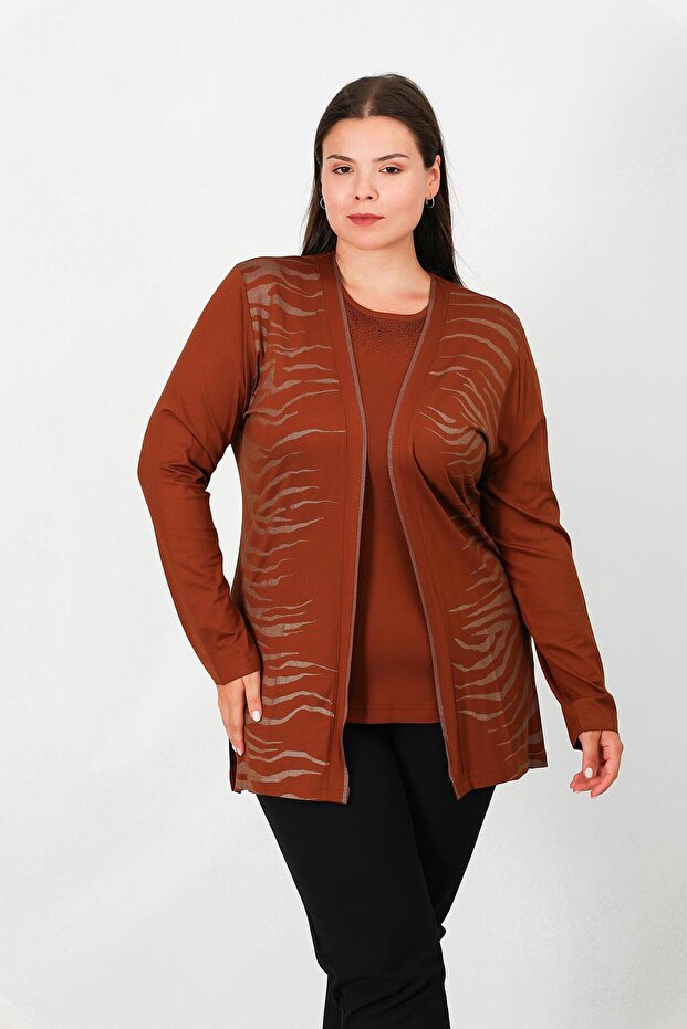 Combed Cotton Suit with Short Sleeve Blouse and Jacket 3107t