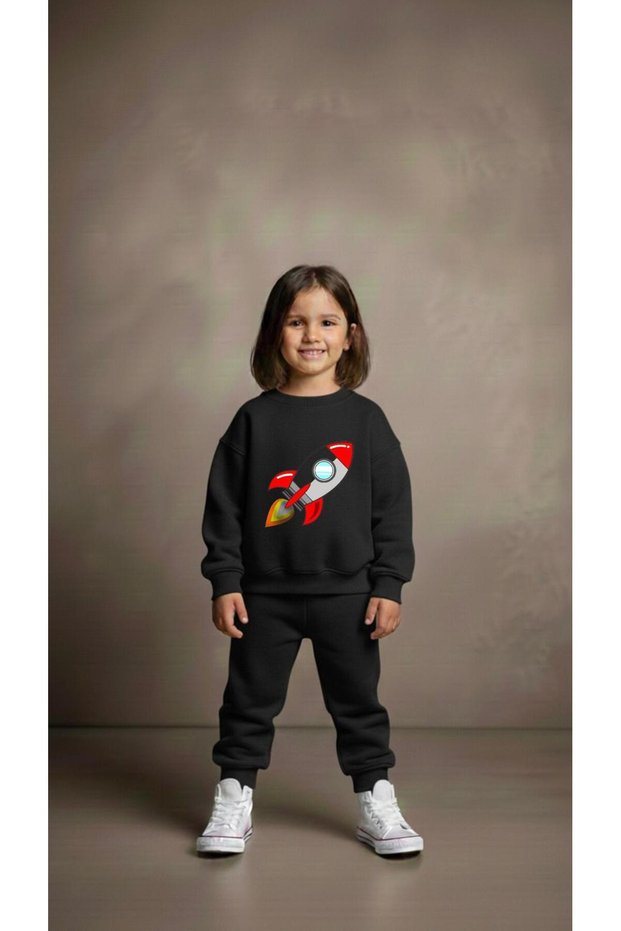 Team Sweatshirt Roket Printed Girls Boys Crew Neck3 4-5-6-7-8-9-10-11-12Years