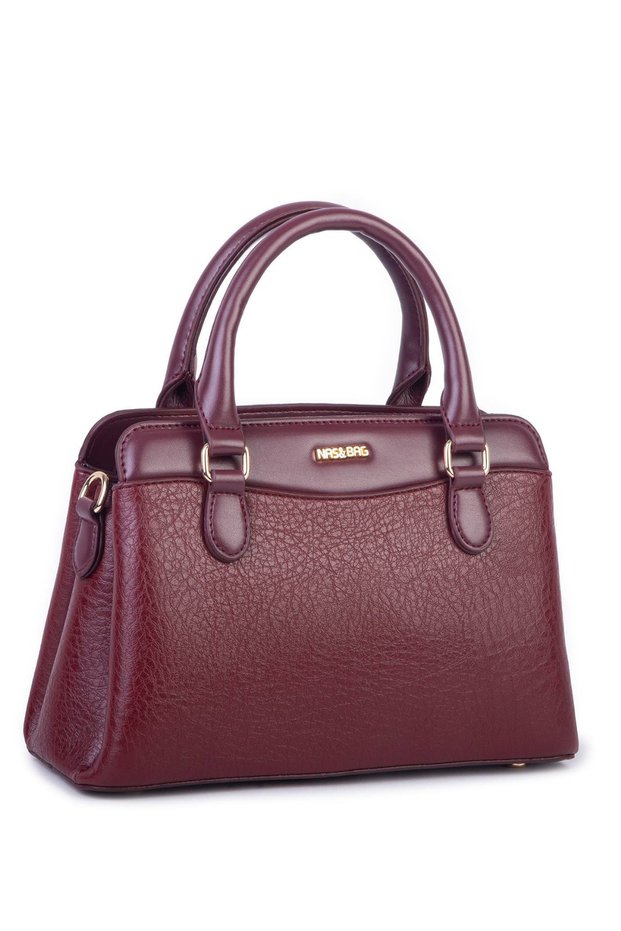 Stylish Women's Midi Hand and Shoulder Bag Burgundy Victoria