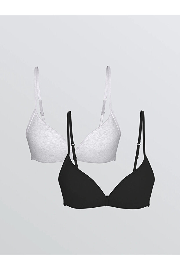 Lcw Young Black Wire Free Non-Padded Triangle Bra 2-Pack