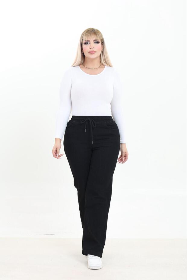 Plus Size High Waist Loose Pants with Elastic Waistband