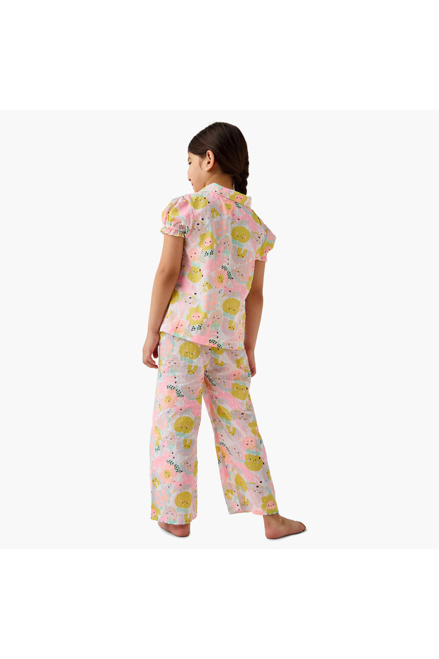 طقم قميص وبيجامة مطبوع - 4