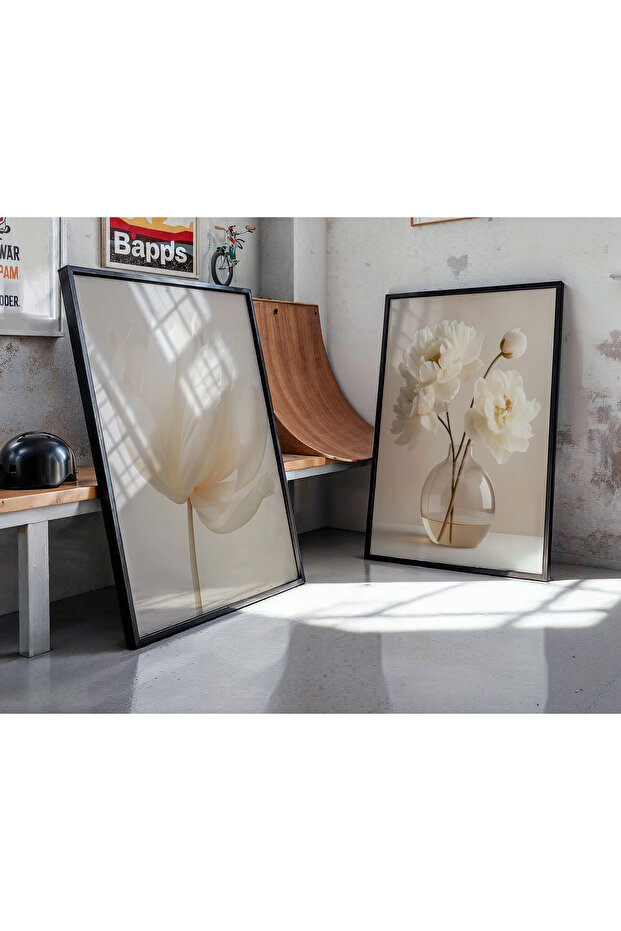 Çerçeveli 2 Parça Ahşap Tablo, - 1