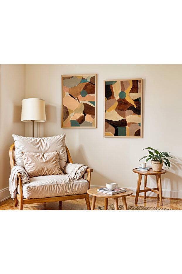 2 Parça Çerçeveli Ahşap Tablo - 1