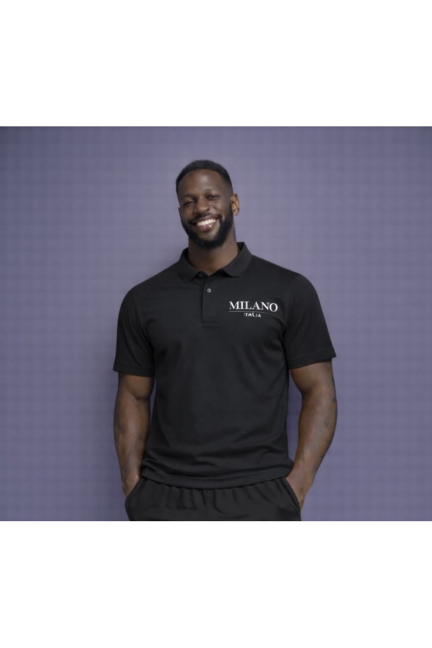 Men's Milano Printed Polo Neck T-Shirt