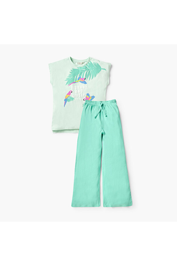 Printed T-shirt and Pyjama Set