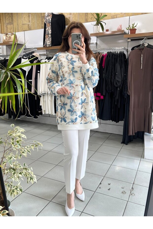 Çiçek Detaylı Sweat - 3