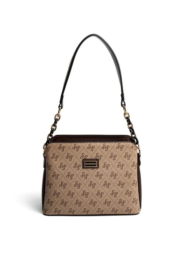 Dark Beige - Brown Monogram Women's Shoulder Bag Sp937