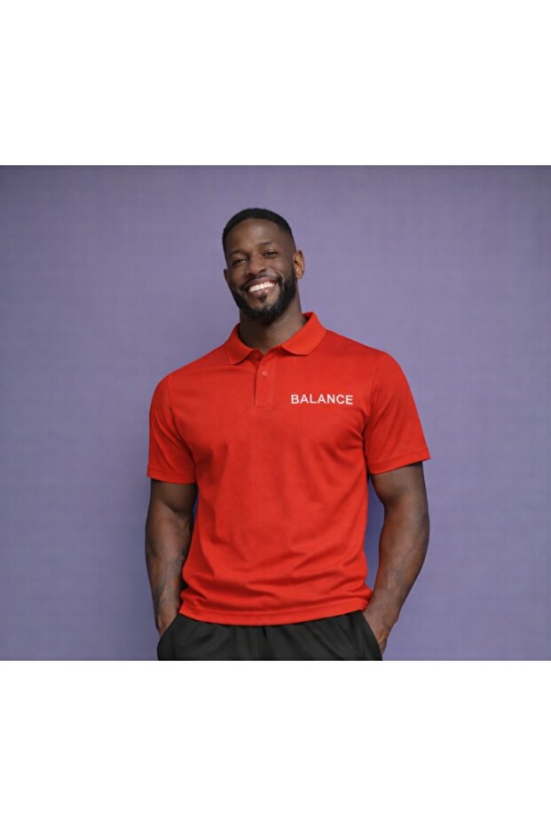 Men's Balance Printed Polo Neck T-Shirt