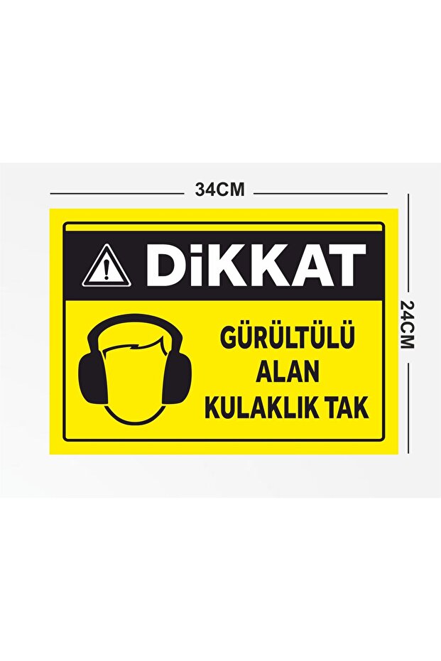 Attention Noisey Area Put Headphones on Polycarbonate Signage Sheet 24X34Cm