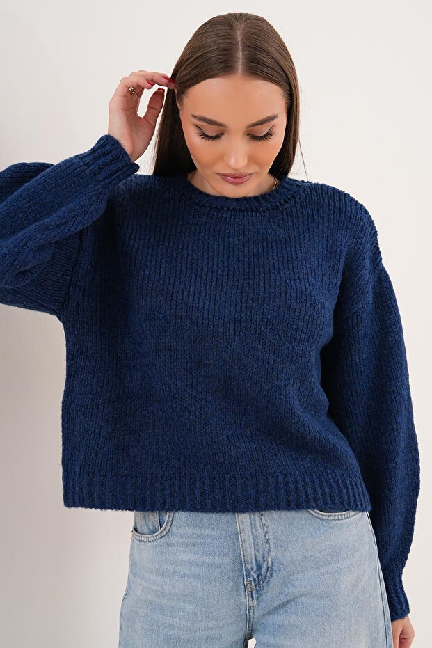 Women's Crew Neck Knitwear Knitted Sweater 255449 -