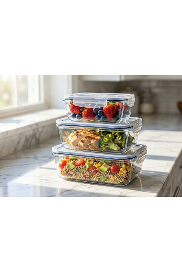 3'lü Mini Saklama Kabı Seti - 5