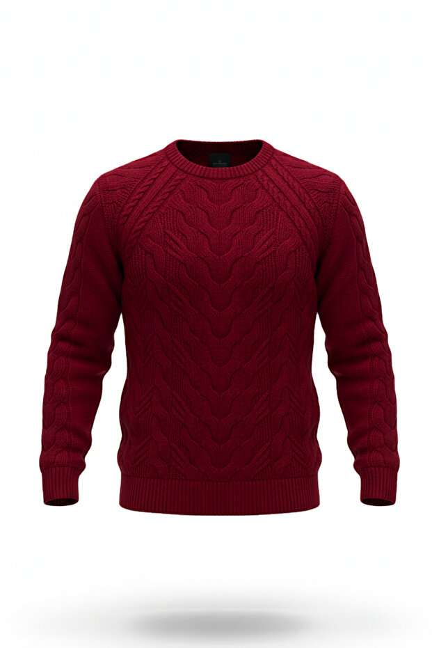 Erkek Bisiklet Yaka Kalın Kazak - 4