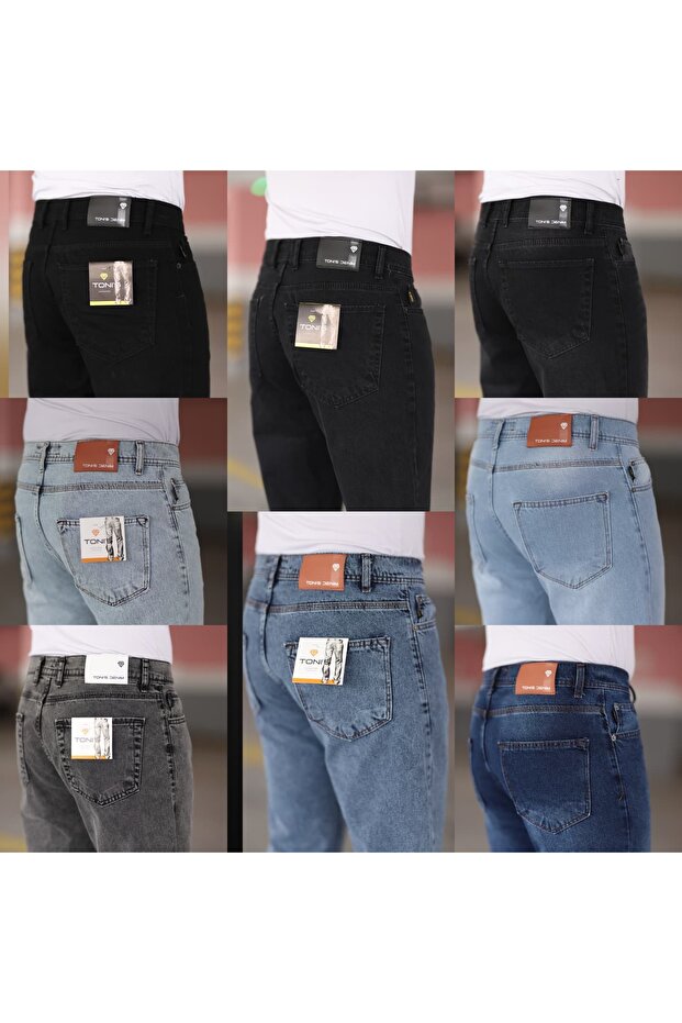 Men's Denim Pants Baggy High Waist Zippered Lycra Fume - 6