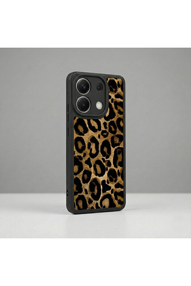 حافظة هاتف فاخرة متوافقة مع ريدمي نوت 13 برو 4G بنمط جلد الفهد وحماية ضد الصدمات - 5